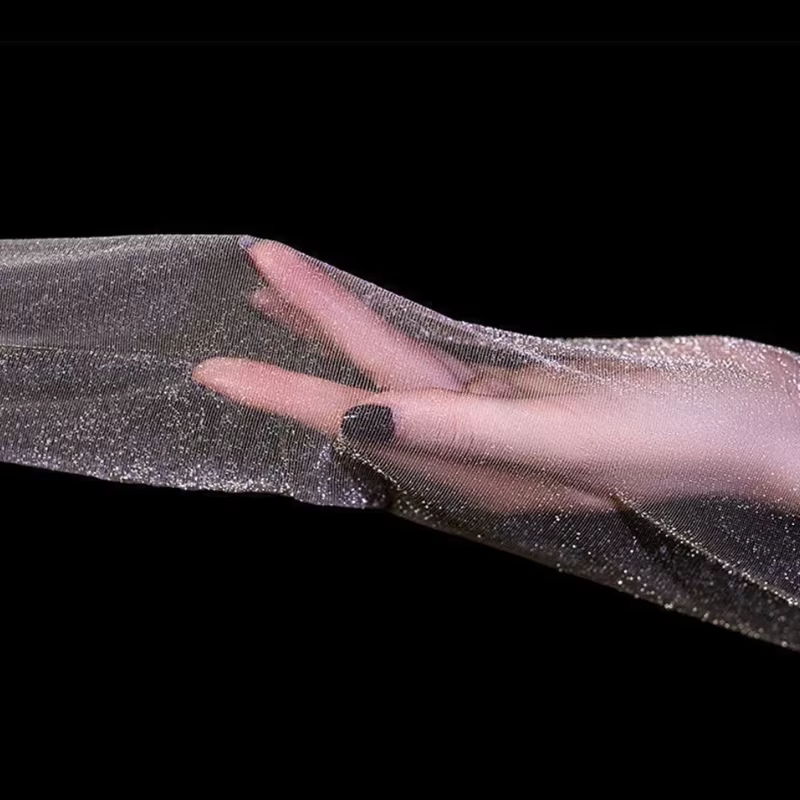Collants transparents en soie noire brillante et Sexy pour femmes