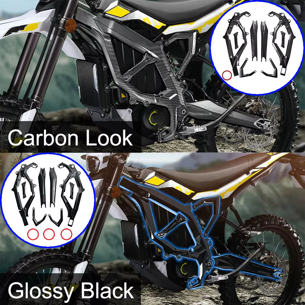Kit de carénage de protection de cadre avec graphiques pour motos sur-ron Ultra Bee, housse de protection en Fiber de carbone pour vélo électrique