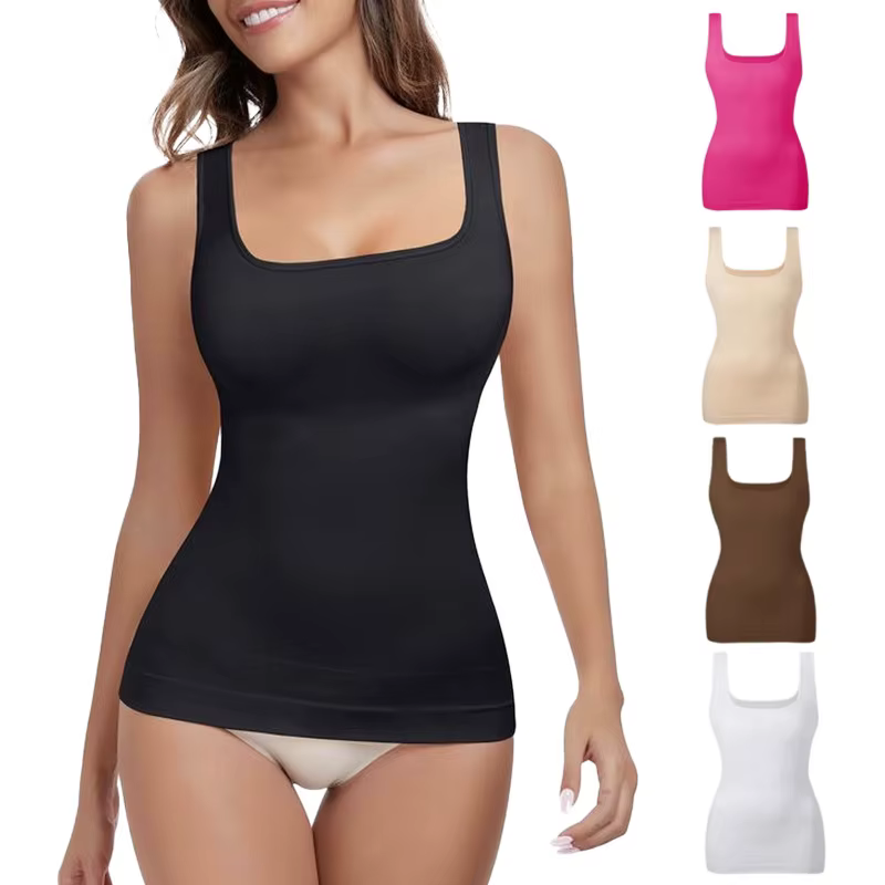 Shapewear ventre contrôle débardeur débardeurs de Compression pour les femmes col carré sans couture corps Shaper Camisole Cami hauts