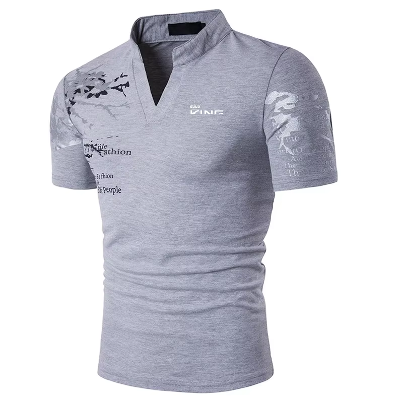 Polo de Golf pour hommes, imprimé graphique, col en V, extérieur, rue, manches courtes, vêtements imprimés, sport, mode, Streetwear de styliste