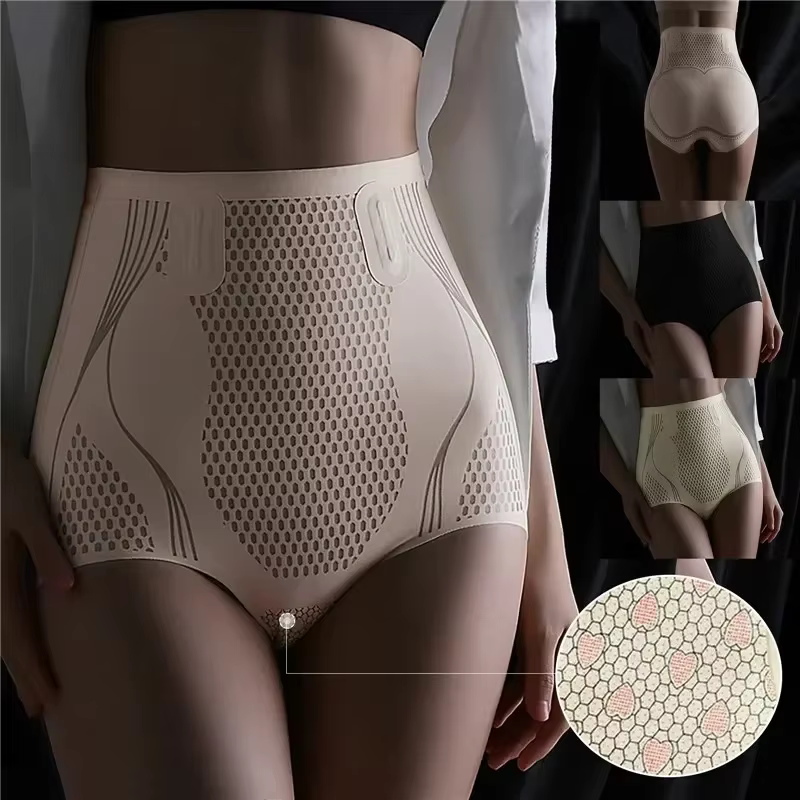 Taille haute glace soie façonnage culottes femmes sans couture Shorts corps Shaper slips pour femme respirant hanche ascenseur pantalon Shapewear