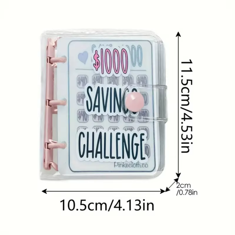 Classeur de défi d'épargne, classeur d'économie d'argent, livre de Budget avec enveloppes en PVC, classeur Portable d'économie d'argent, 1000