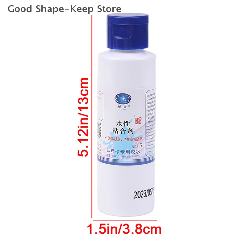 Colle inorganique pour Tennis de Table, 100ML, 2.5 générations, adhésif pour peau en caoutchouc, Film facile formant des accessoires à haute élasticité
