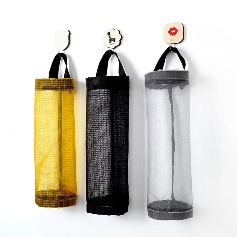 Support mural pour sac d'épicerie à domicile, distributeur de sacs en plastique, rangement suspendu, sac poubelle, organisateur de déchets de cuisine