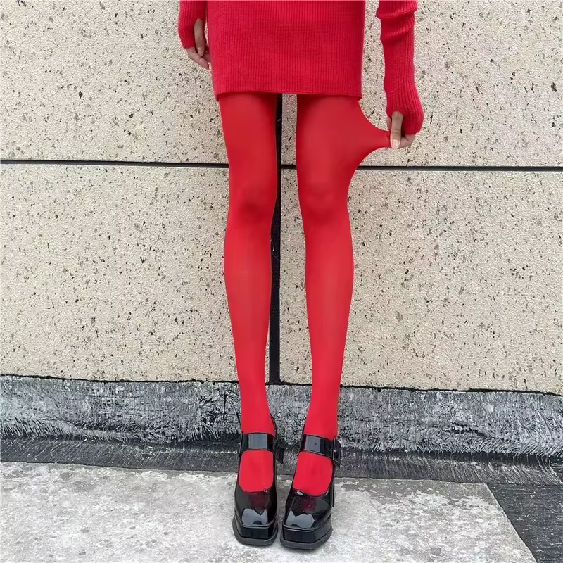Collants Sexy rouges automne hiver bas minces