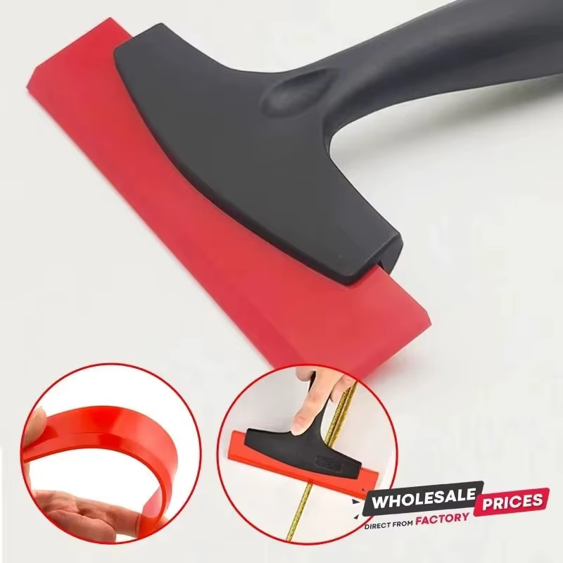 Grattoir de nettoyage d'écart de carrelage de raclette en caoutchouc, coulis de pelle pour le dissolvant de truelle de glace de neige de verre de Film de voiture de carrelage