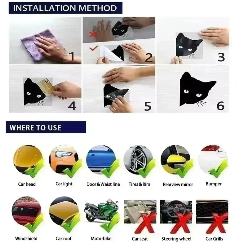 Autocollants de voiture signes de sécurité panneau de vidéosurveillance autocollants en vinyle, panneaux de caméra de sécurité 24 heures 15 cm PVC KK