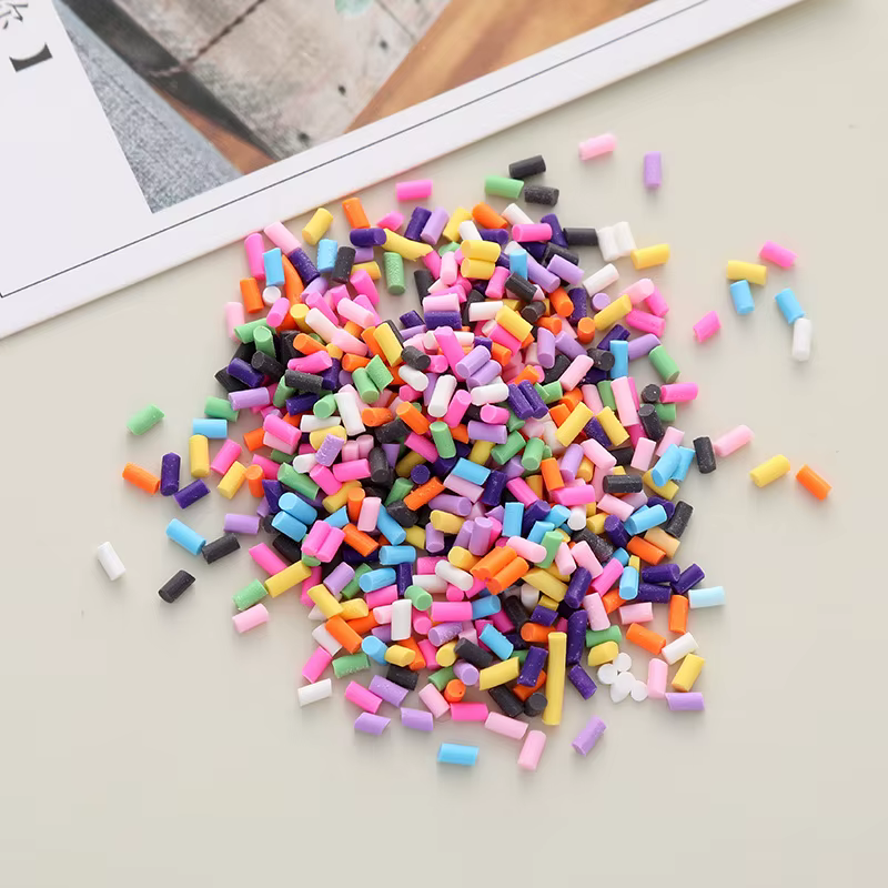 Mélange coloré de tranches d'argile polymère cylindrique, 10 g/lot, saupoudrage pour l'argile de remplissage de Slime, artisanat en cristal, petit accessoire en plastique
