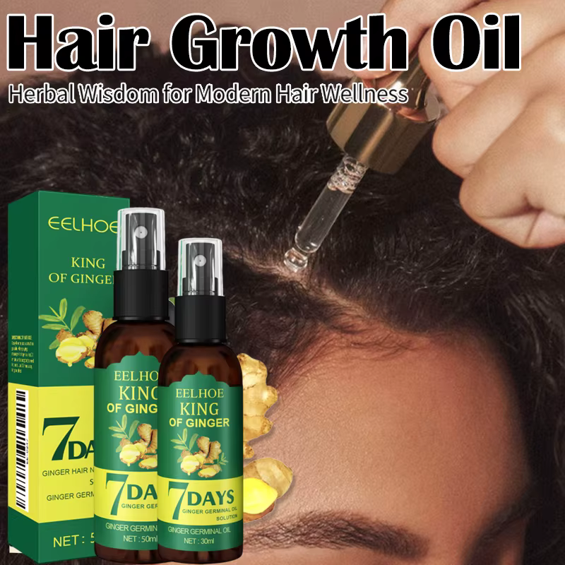 Sérum Booster capillaire à l'huile de gingembre, Spray nourrissant le cuir chevelu, contrôle des follicules pileux, huile rafraîchissante, renforce les racines des cheveux, Solution nutritive