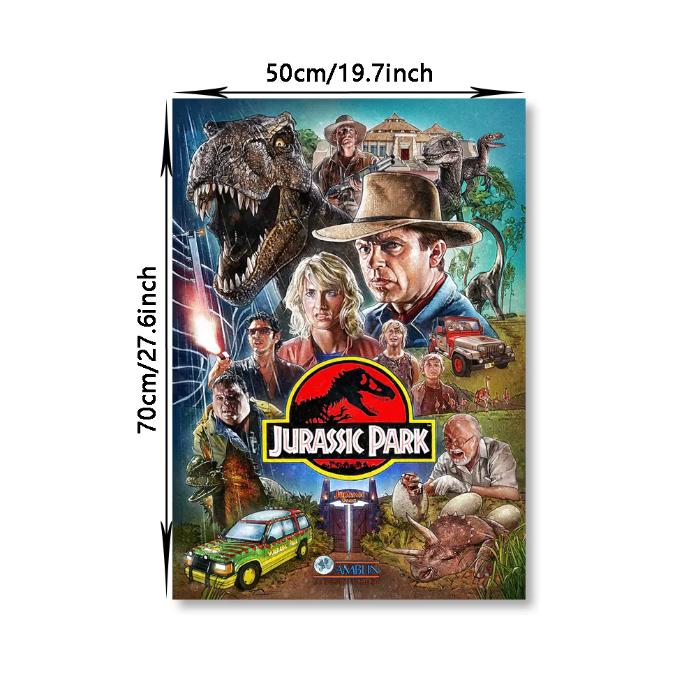 Affiche de film J-Jurassic Park, impression sur toile, peinture décorative de films classiques pour la décoration de la maison et de la chambre à coucher, cadeau pour les fans de films