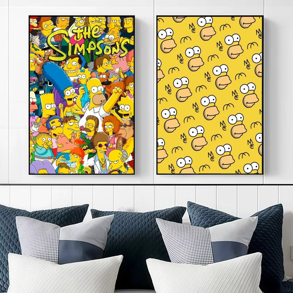FUNNY The S-Simpsons, affiche autocollante haute définition, embellissant les murs de la maison et des chambres, disponible dans divers styles.