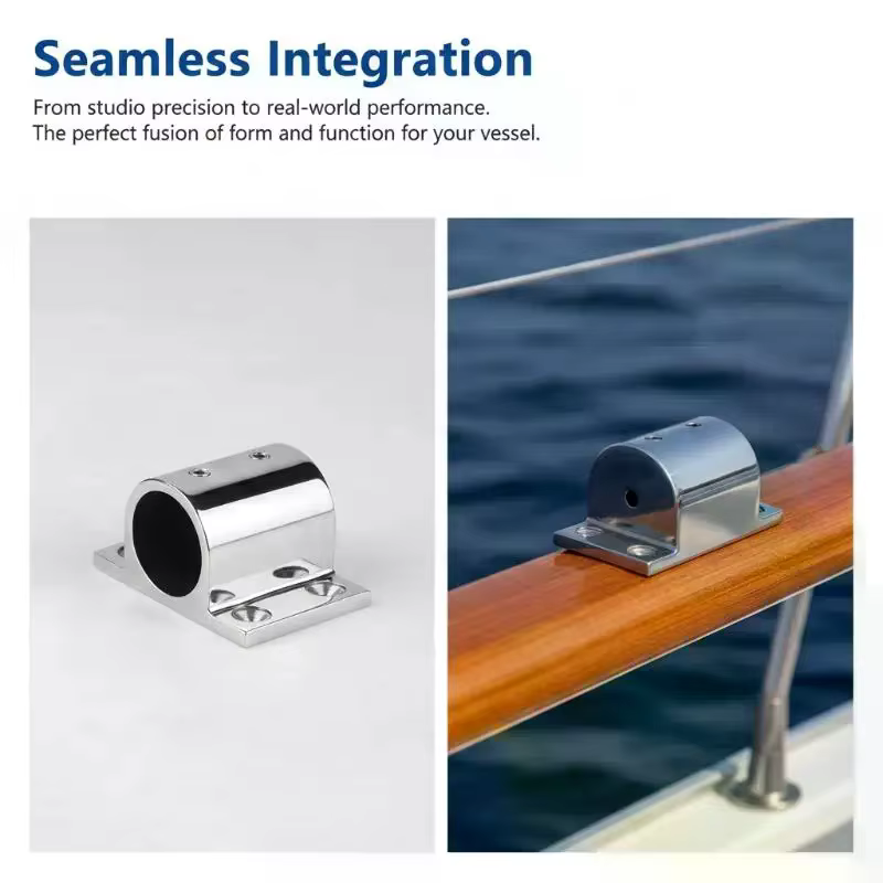 Base de poteau carrée en acier inoxydable robuste 20mm 22mm 25mm pour fixation sécurisée de garde-corps de bateau et de pont, durable