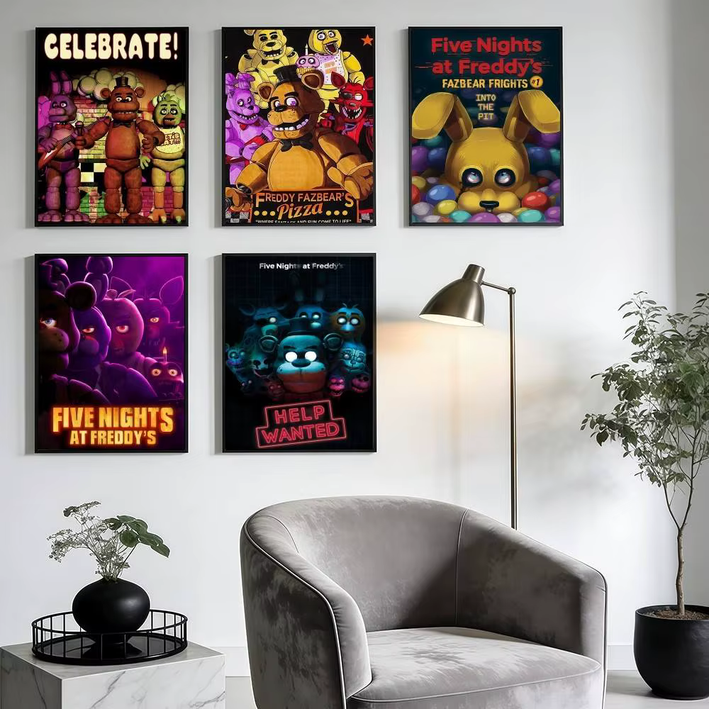 Fnaf Five-nights-At-Freddys – affiches classiques, autocollants, impression artistique, décoration murale artistique rétro HD, décoration murale pour salon, chambre à coucher, cadeau pour la maison