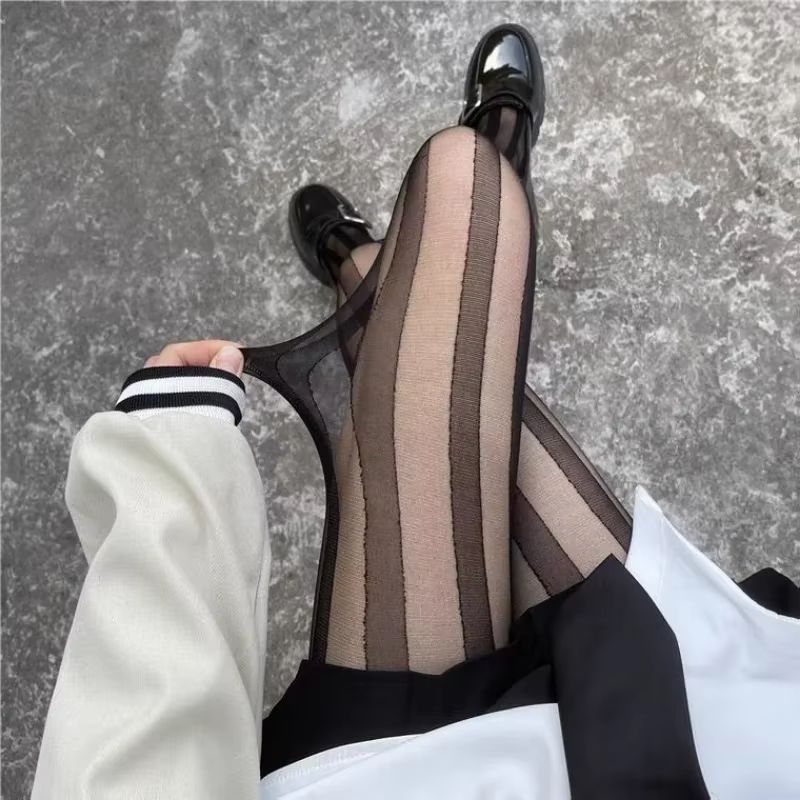 Cuisse rayée bas hauts collants Lingerie bonneterie Ultra-mince