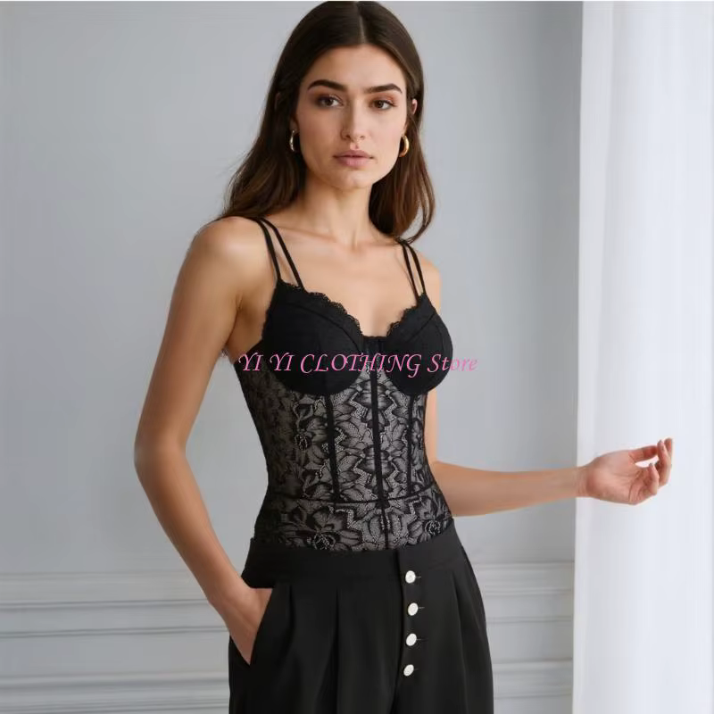 N5KF Body sensuel en dentelle maille conçu pour les amateurs mode moderne