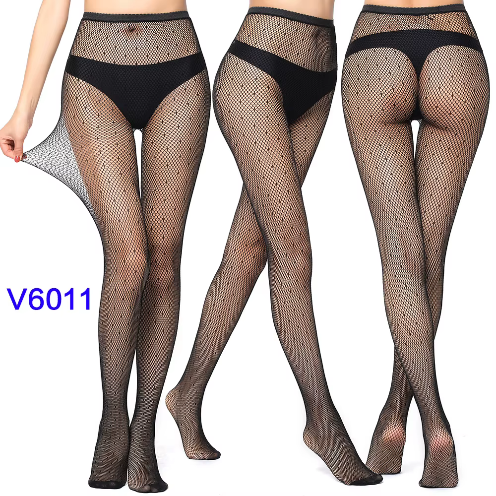Bas résille collants à motifs en dentelle