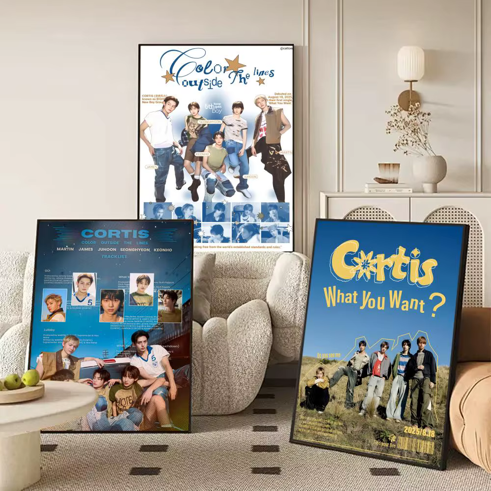 Affiche murale tendance du groupe Kpop C-CORTIS, bon autocollant imprimé sur papier PP pour café, bureau, Bar, décoration, meilleur cadeau