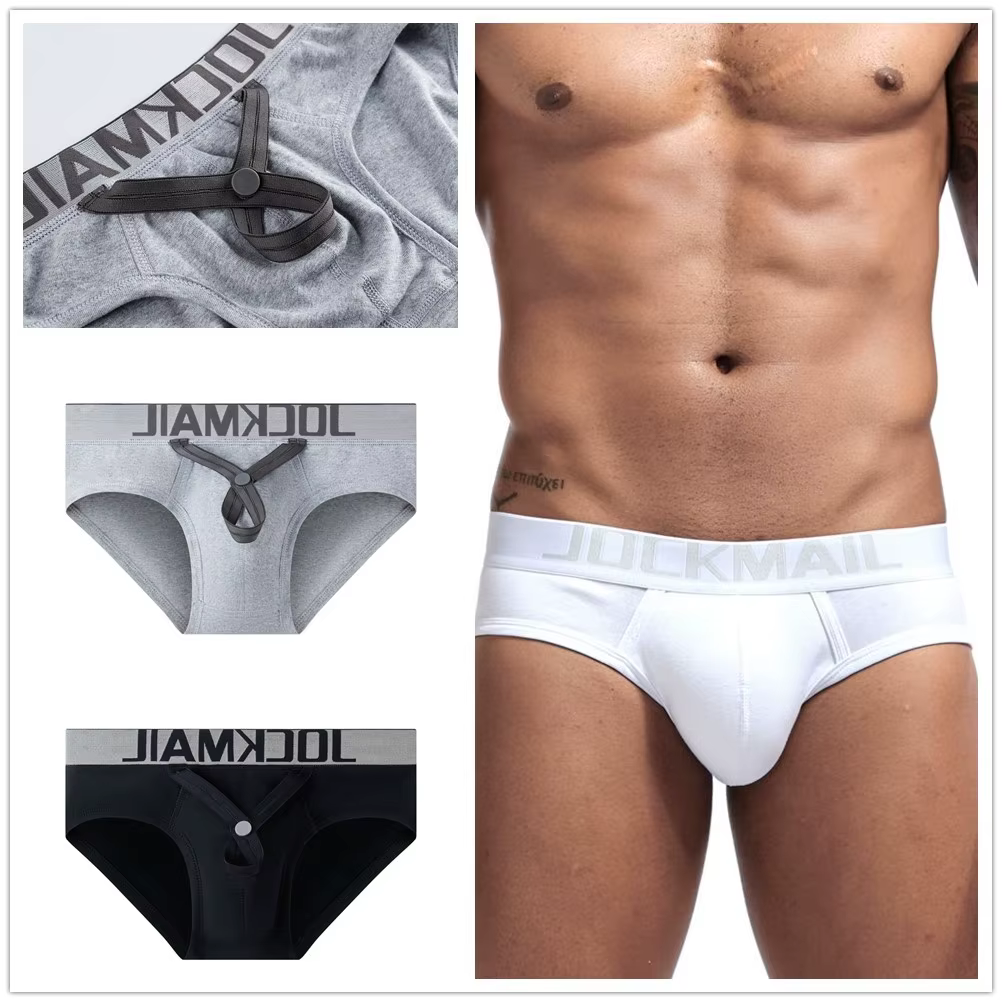 Slip de sport taille basse pour homme, sous-vêtement sexy avec anneau intérieur, short de sport décontracté en coton respirant, culotte grande taille