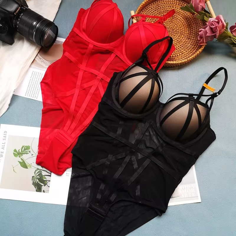 MOYISU Sexy Shapewear Body femmes maille transparente Lingerie Teddy avec soutien-gorge push-up sangle offre spéciale corps Shaper livraison gratuite