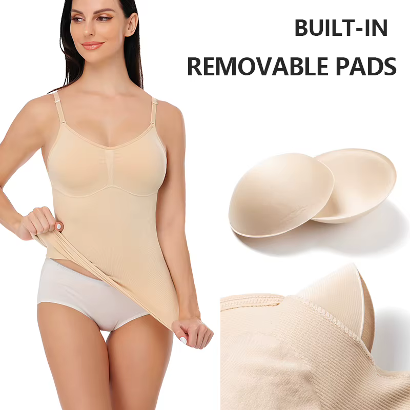 Body Shaper doux nouveau réservoir minceur coussin amovible Cami débardeur confortable grande taille femmes Shapewear rembourré gilet livraison directe