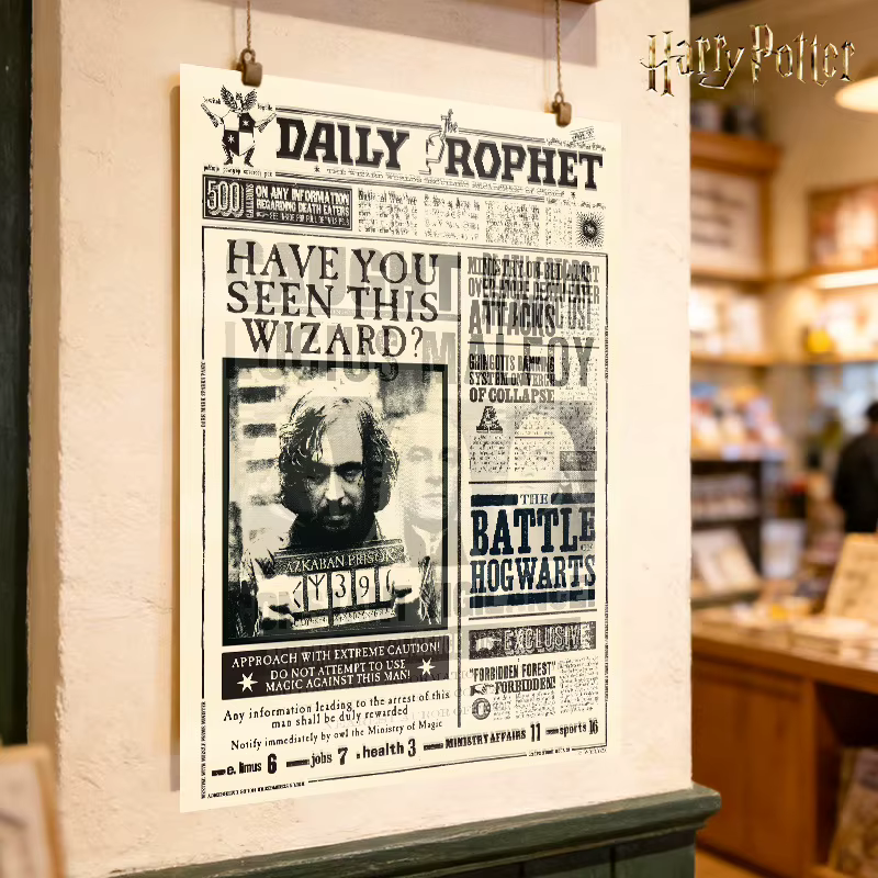 Nouvelle affiche lenticulaire officielle Harry Potter : Réplique des trois affiches de recherche et de la scène de la Prédiction, cadeaux pour fans