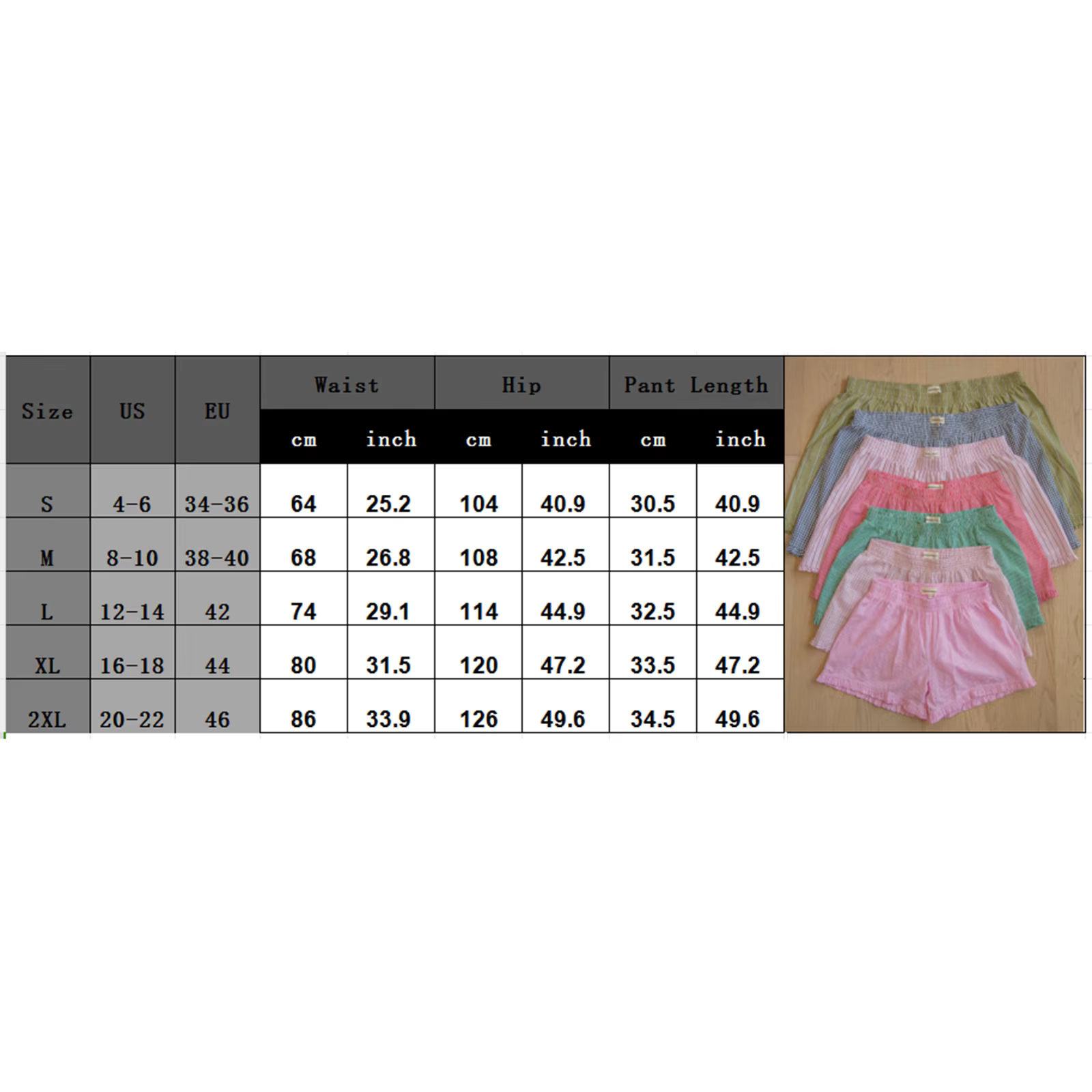Short de pyjama imprimé à carreaux rayés pour femmes
