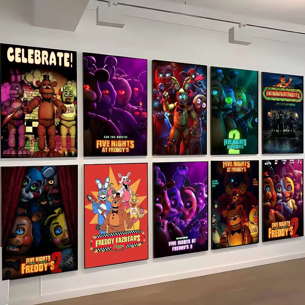 Affiches décoratives Anime Fnaf Five-nights-At-Freddys, peintures décoratives pour bureau, chambre à coucher, bar, fond mural, cadeaux
