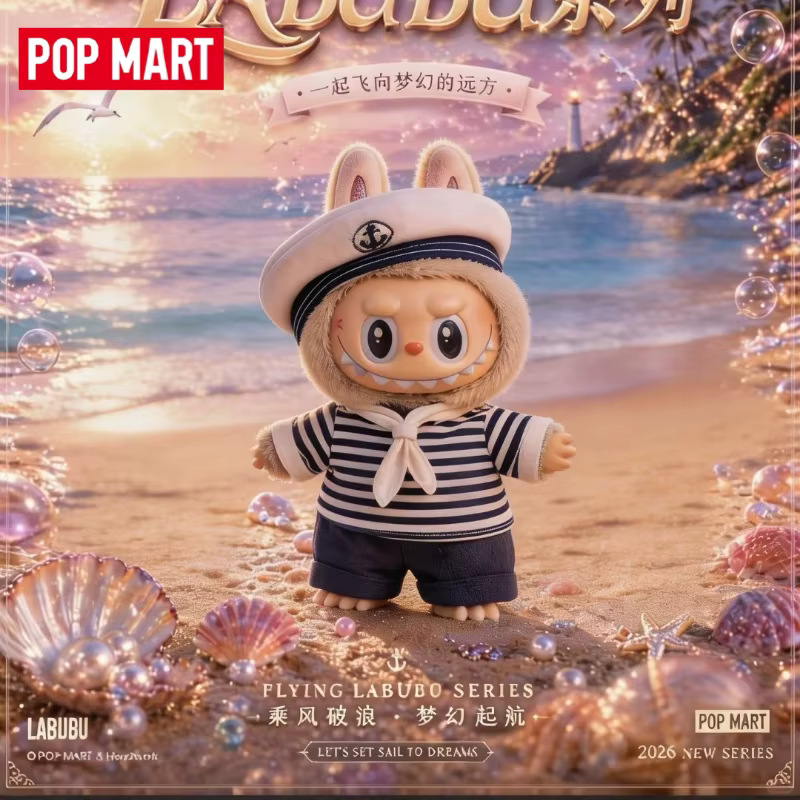 Nouveau, authentique et en stock : POP MART De Vliegende LABUBU 18cm – Jouet tendance « Brave The Wind and Waves » – Aventure audacieuse – Cadeau porte-bonheur