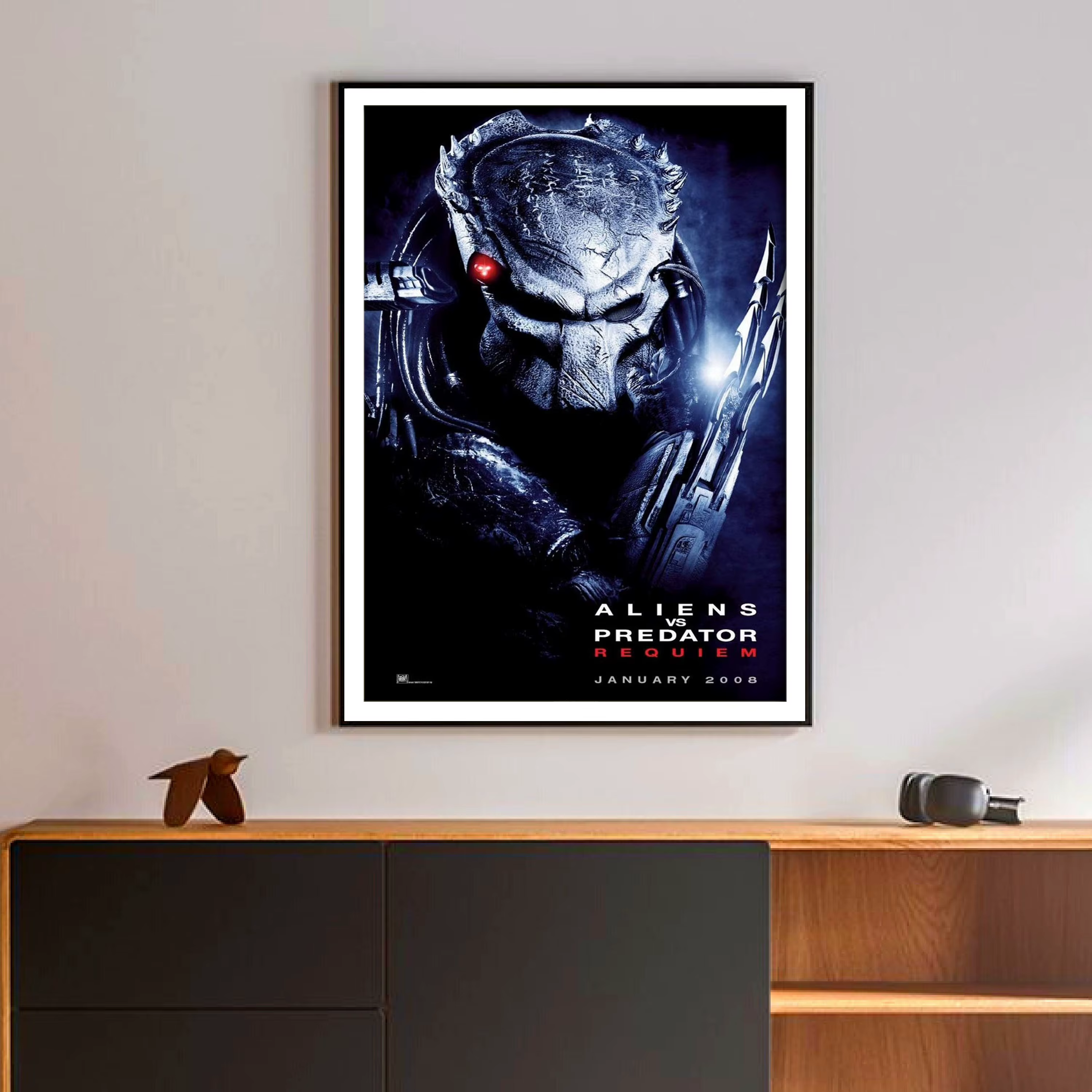 Affiche de film ancien de thriller de science-fiction rétro classique Avp : Alien Vs. Image de prédateur pour salle de jeux, toile imprimée, décoration murale pour la maison
