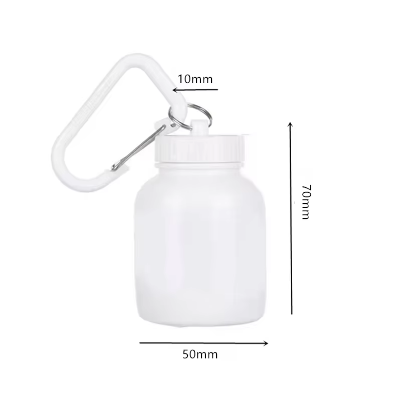 Bouteille portable pour protéines en poudre avec porte-clés, entonnoir de santé, boîte à médicaments, mini-gobelet, conteneur de camping extérieur