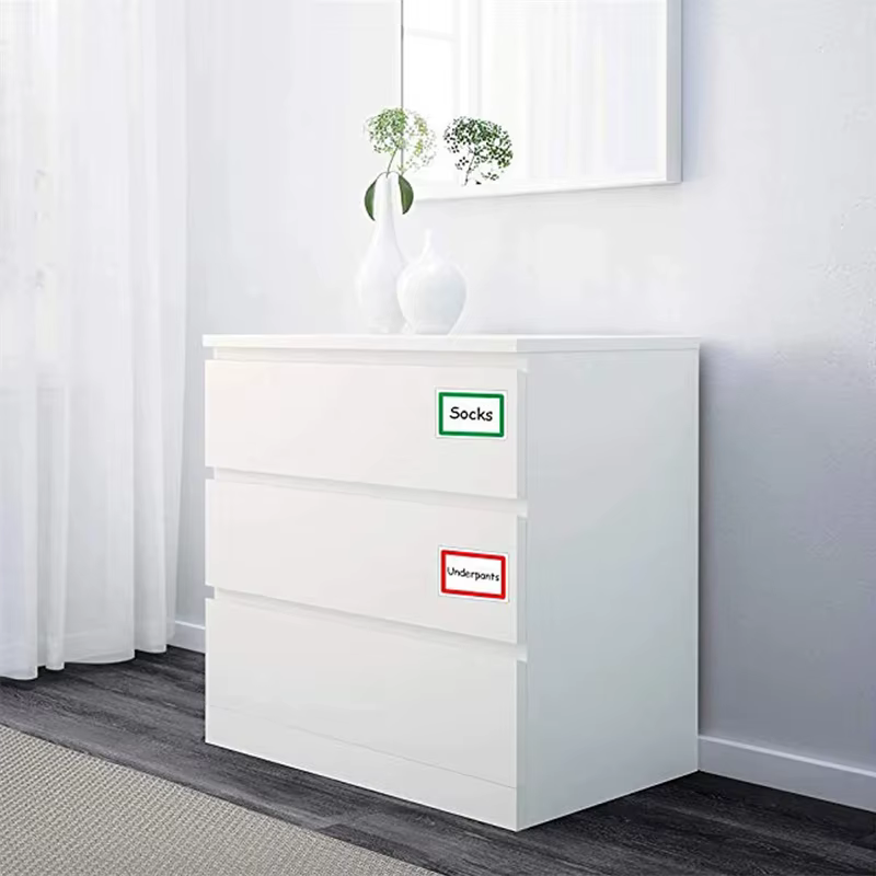 Grande étiquette autocollante colorée, 1 rouleau, avec notes autocollantes vierges, nom écrit à la main, grande étiquette rectangulaire