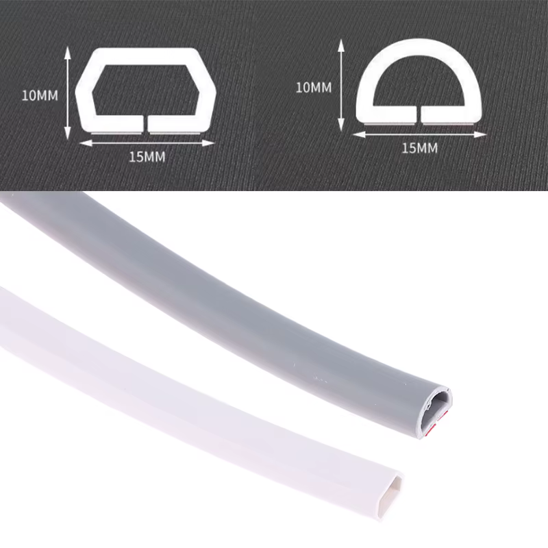 Gaine de couverture de cordon de sol en PVC de 3/5 mètres, protecteurs de câbles de Conduit électrique flexibles, cache-câbles auto-adhésifs