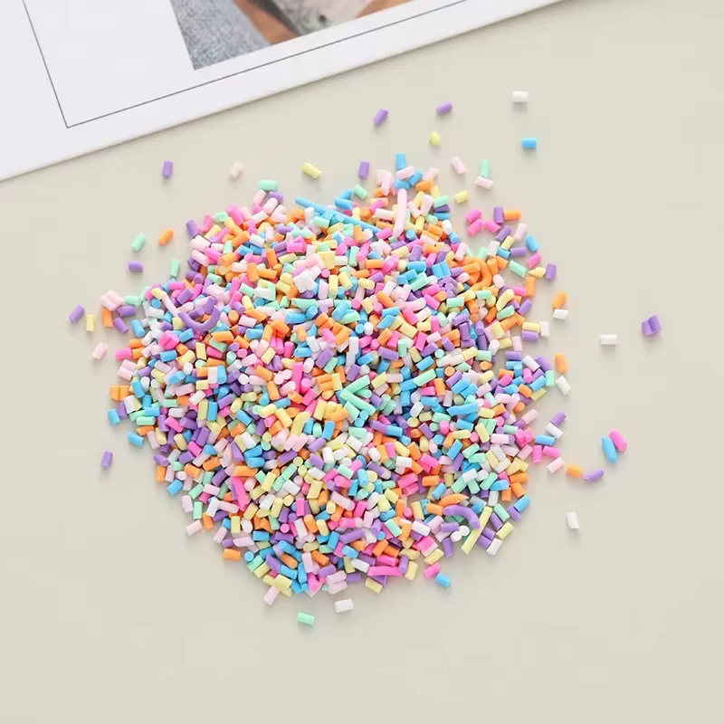 Mélange coloré de tranches d'argile polymère cylindrique, 10 g/lot, saupoudrage pour l'argile de remplissage de Slime, artisanat en cristal, petit accessoire en plastique