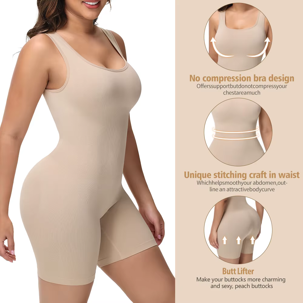 TUNIControl-Short Modelant le Corps à Bretelles Larges pour Femme