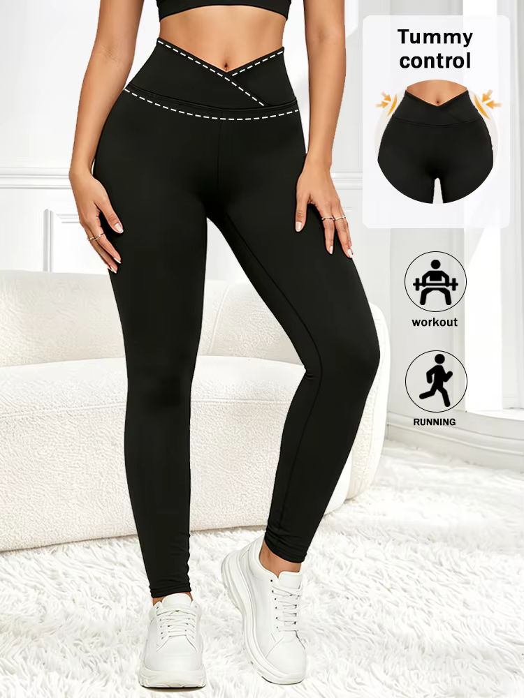 Leggings de sport taille haute pour femmes - amincissants et sculptants pour les hanches. Convient pour la course à pied