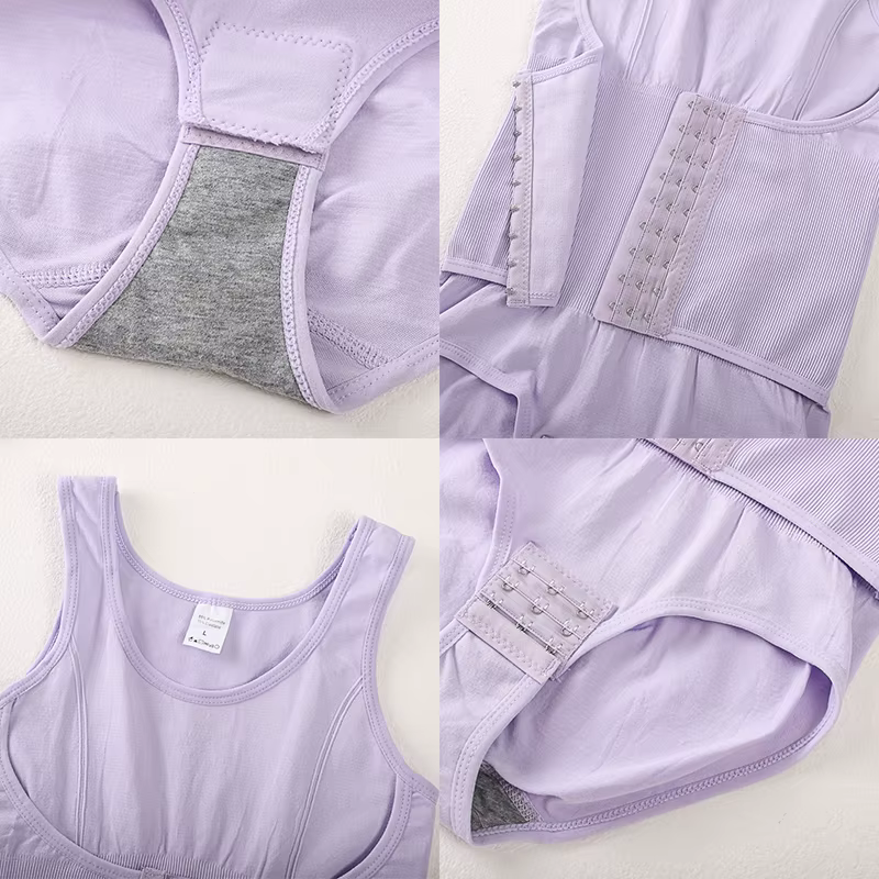 Body Shapewear Double boutonnage ventre contrôle corps Shaper post-partum minceur femme taille formateur