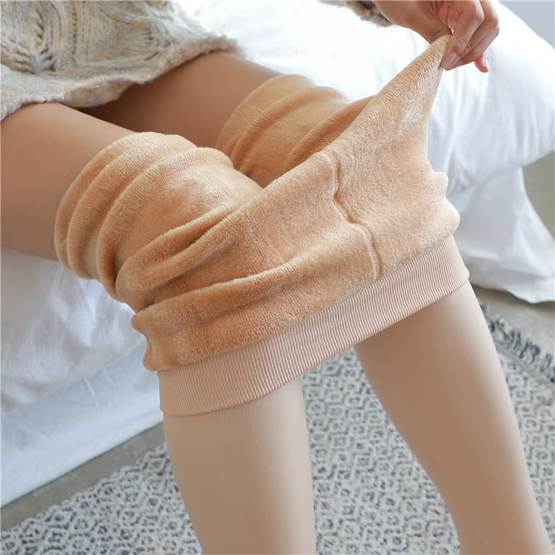 1/2 pièces collants doublés polaire femmes