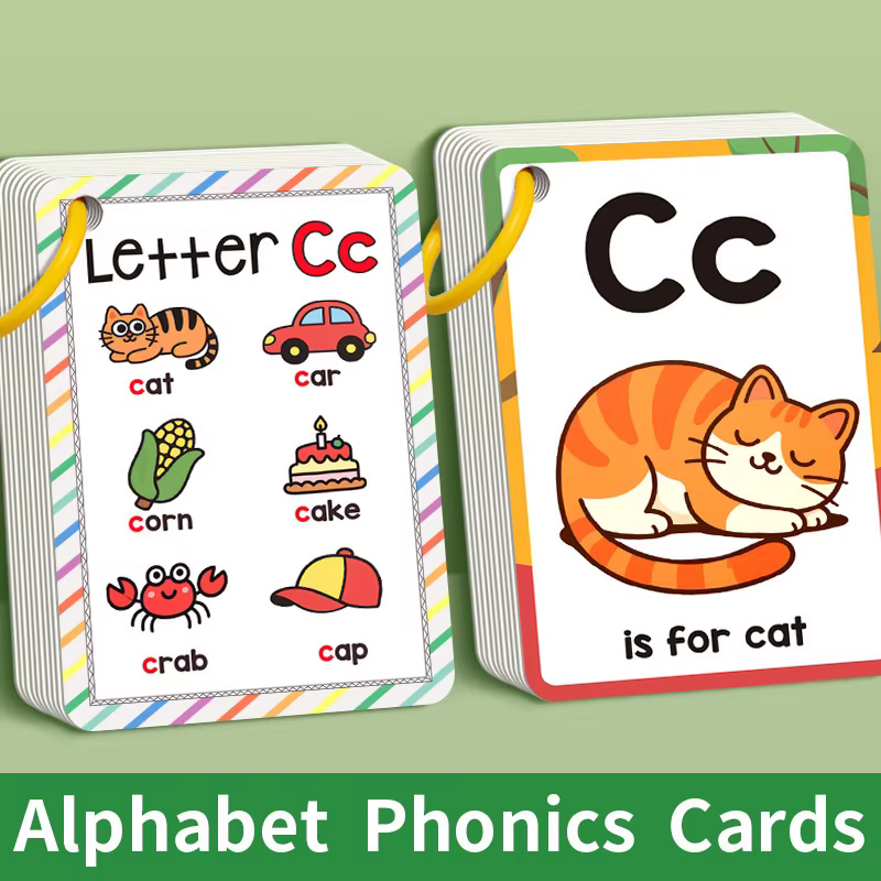 26 lettres cartes de l'alphabet anglais 156 mots avec images cartes flash pour enfants cartes de conception colorée A-Z cartes de mots cadeaux pour enfants