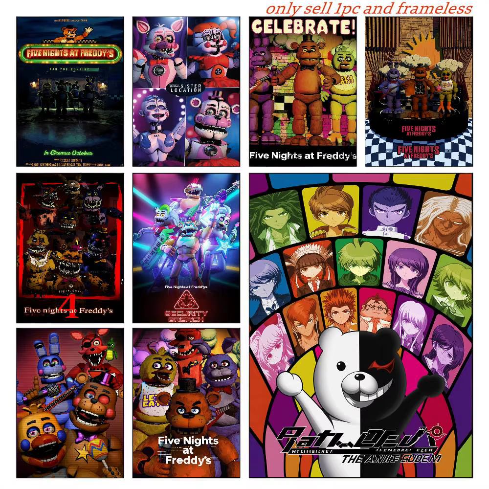 Affiche artistique Five Nights at Freddy's (FNaF) – Décoration d'intérieur, cadeau pour chambre à coucher et salon