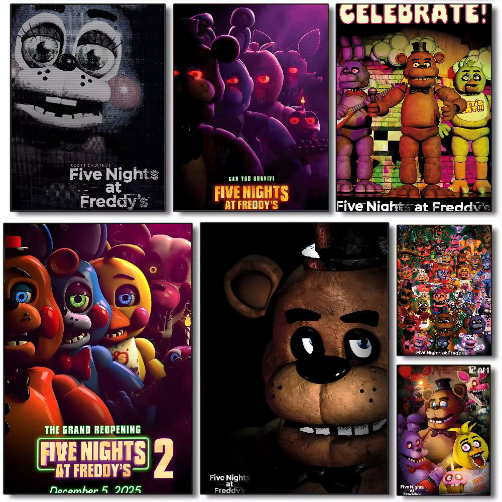 Affiche classique Five Nights at Freddy's (Fnaf) sur toile HD, impression esthétique avancée, décoration murale pour salon et maison