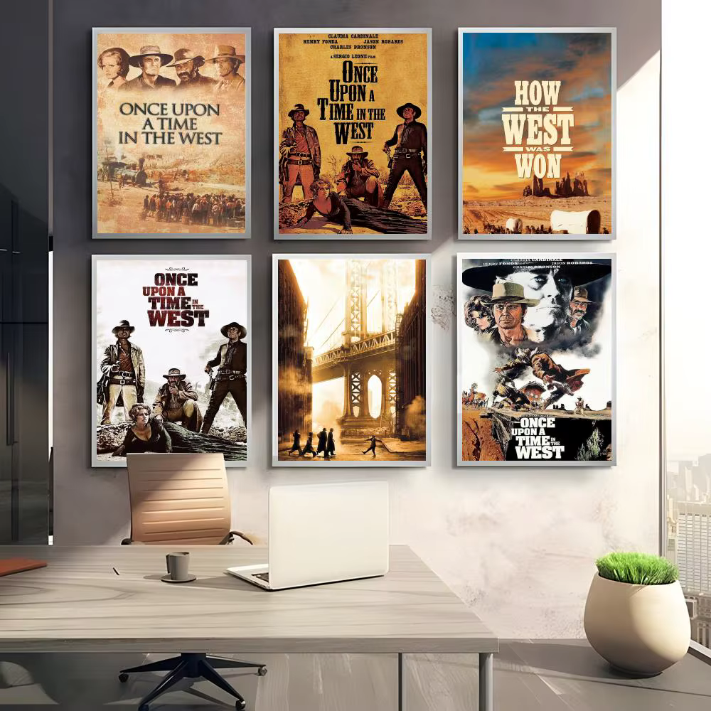 Affiche « Once Upon a Time in the West », autocollante, imperméable, décoration murale pour café, bar, salle, cadeau