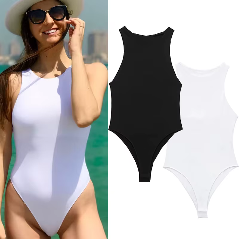 MUJER Body blanc femmes noir Sexy