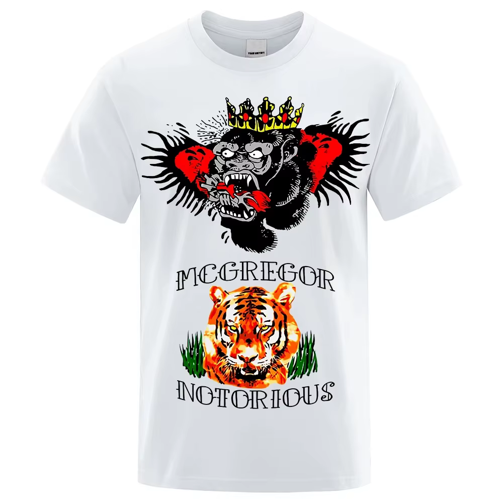 Conor McGregor-T-shirt imprimé humoristique pour homme, vêtement décontracté à col rond en coton, style hip hop, 80498
