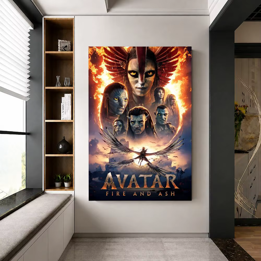 Affiche de film A-Avatar Pandora Fire and Ash en PVC HD, autocollante, moderne, pour la maison, le bureau, le salon, la salle à manger, décoration murale