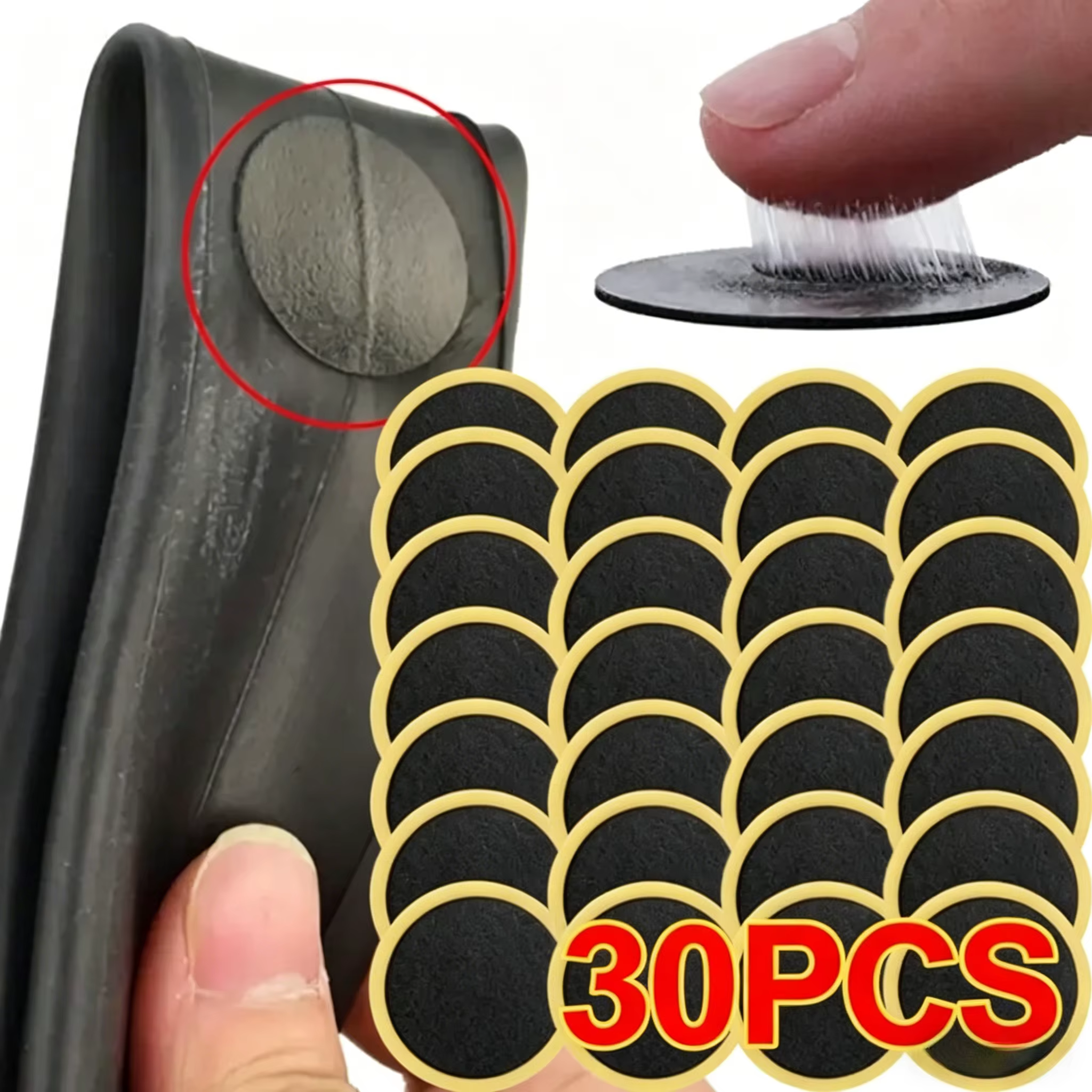 Patchs de réparation de pneus de vélo sans colle, 10/20/30 pièces, auto-adhésifs, à séchage rapide, accessoires de réparation de pneus de vélo