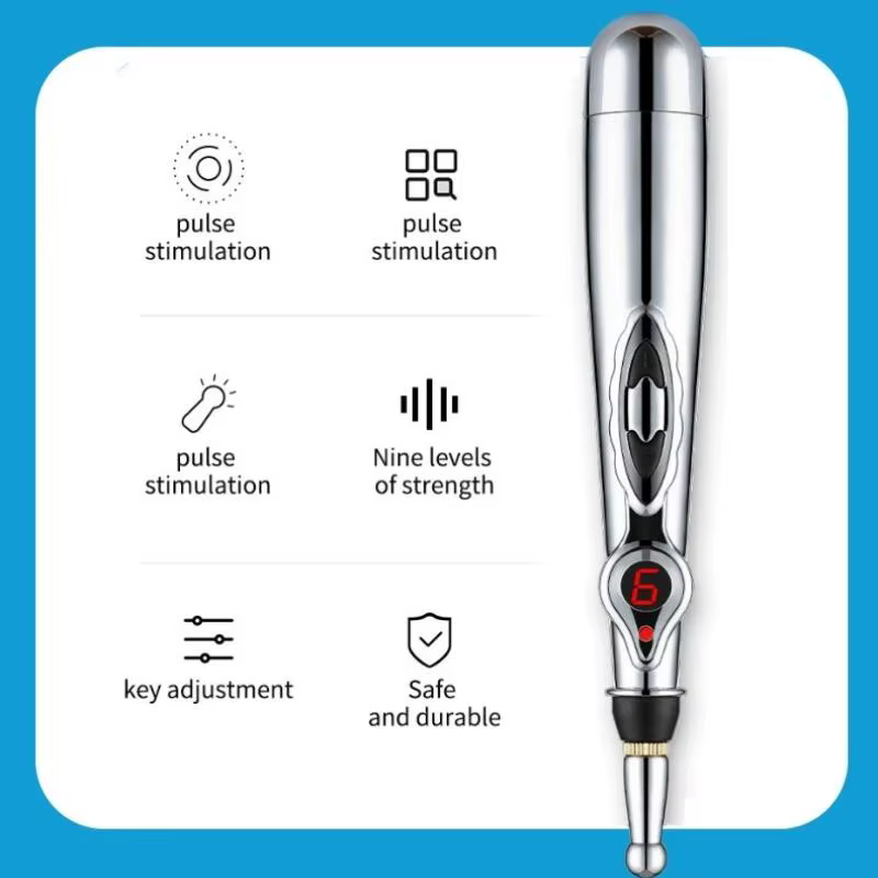 Stylo de Massage électrique à points d'acupuncture, 2/5 têtes, stylo de Massage énergétique méridien, thérapie de soulagement de la douleur, rouleau de beauté du dos, du cou et du visage