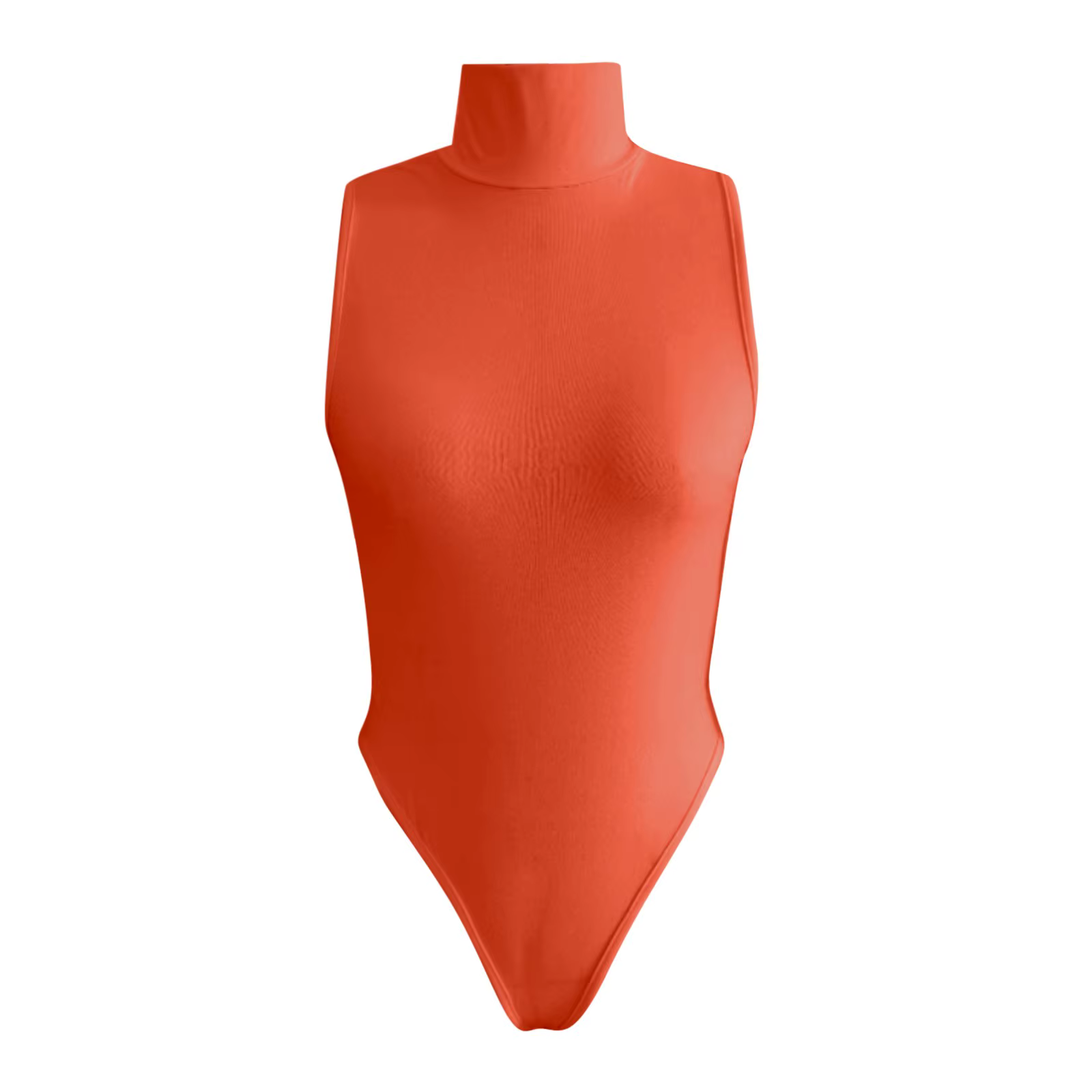 Combinaison moulante sexy sans manches à col roulé pour femme