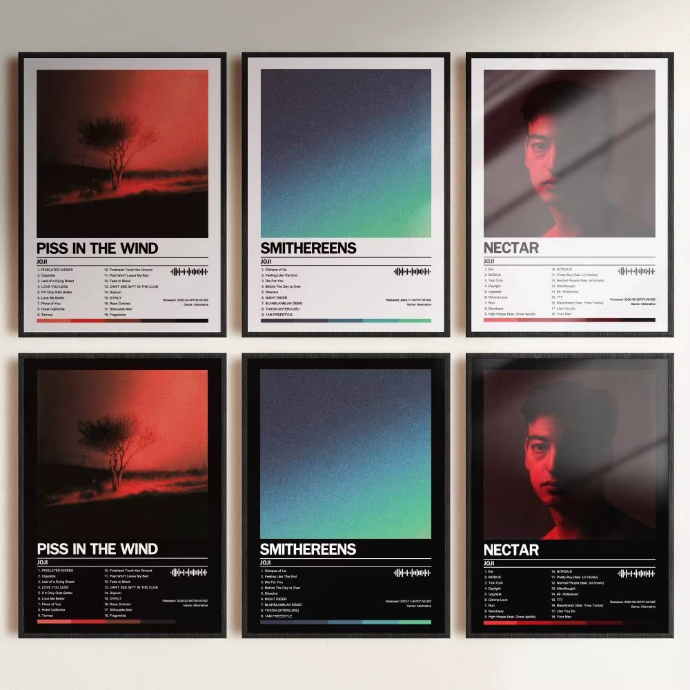 Joji – affiche d'album, couverture artistique, chansons, musique, rap, autocollant mural en papier imperméable pour décoration de salon et de maison