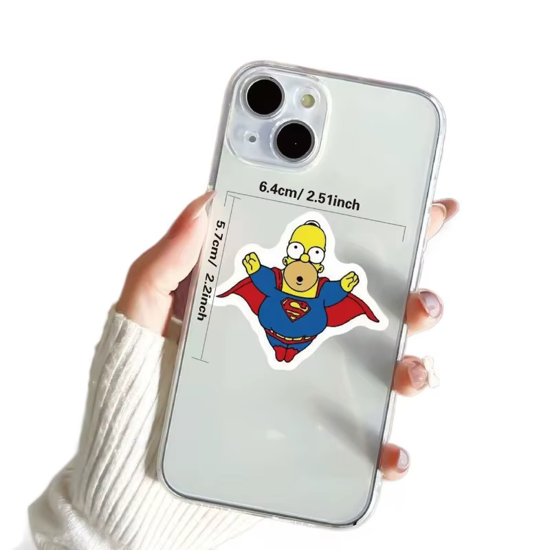50 autocollants de dessin animé The Simpsons Hommor, imperméables, créatifs, pour bagages, téléphone, décoration, jouets cadeaux pour garçons