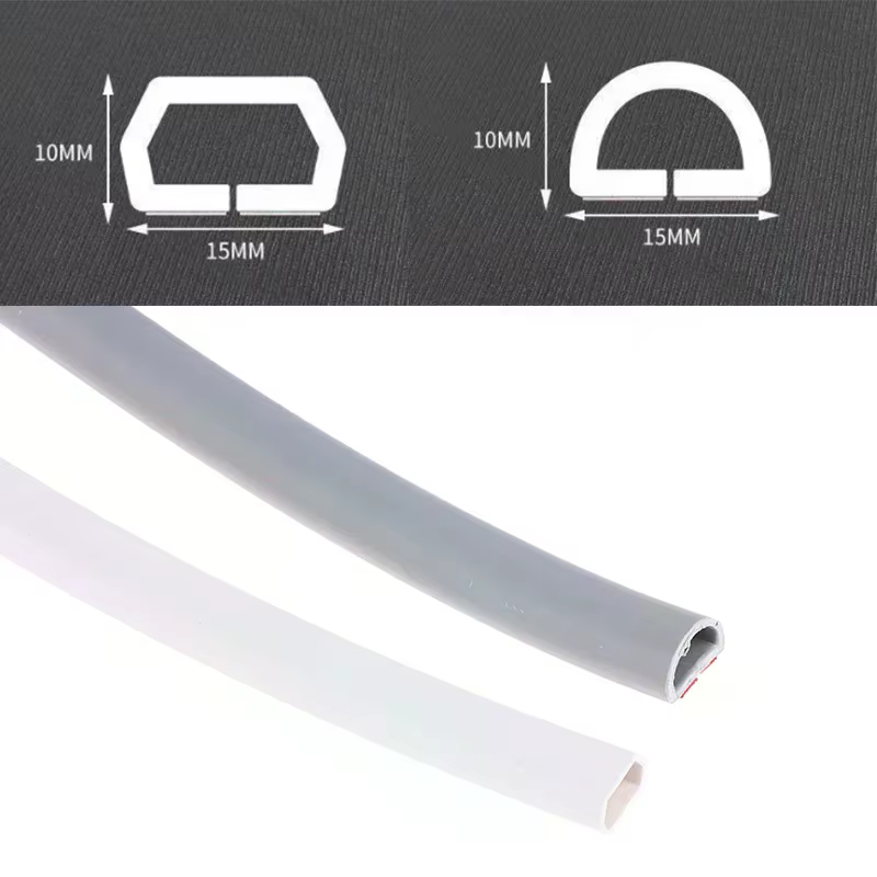 Gaine de couverture de cordon de sol en PVC de 3/5 mètres, protecteurs de câbles de Conduit électrique flexibles, cache-câbles auto-adhésifs